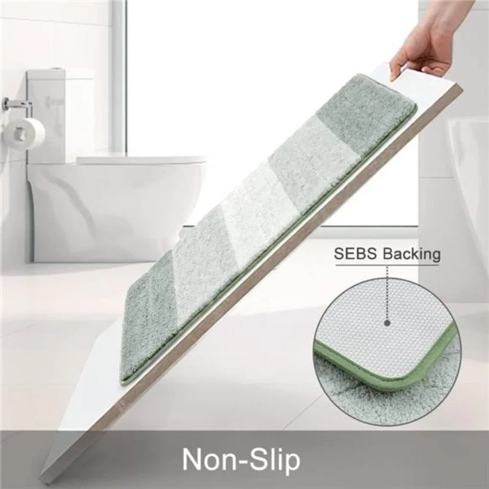 3 Pcs Ombre Bathroom Rugs Set with U-Shaped Mat,Non Slip,Quick Drying,Ultra Soft